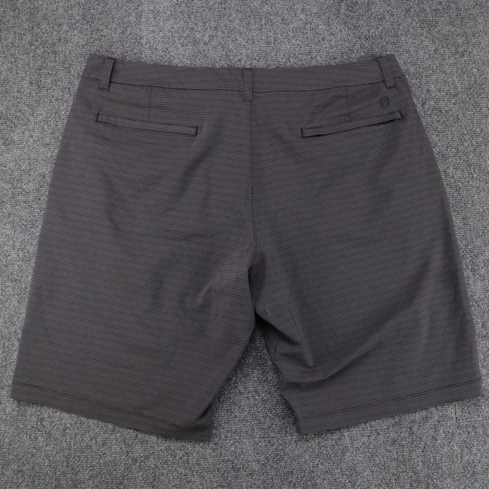 Hang Ten Mens Hybrid Shorts Gray Striped Stretch Board‎ Shorts Size 40